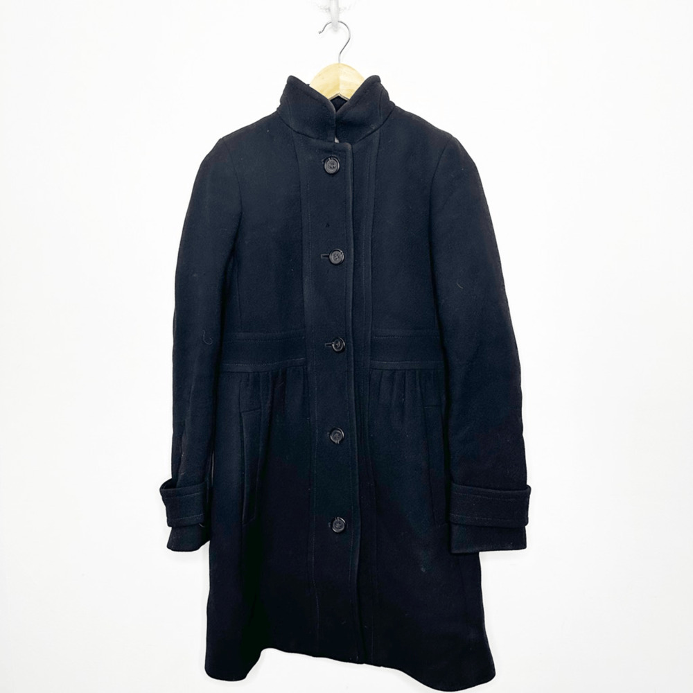 J. CREW Double Cloth Coletta Lady Day Italian Wool Coat Black womens size 4 - Picture 2 of 5